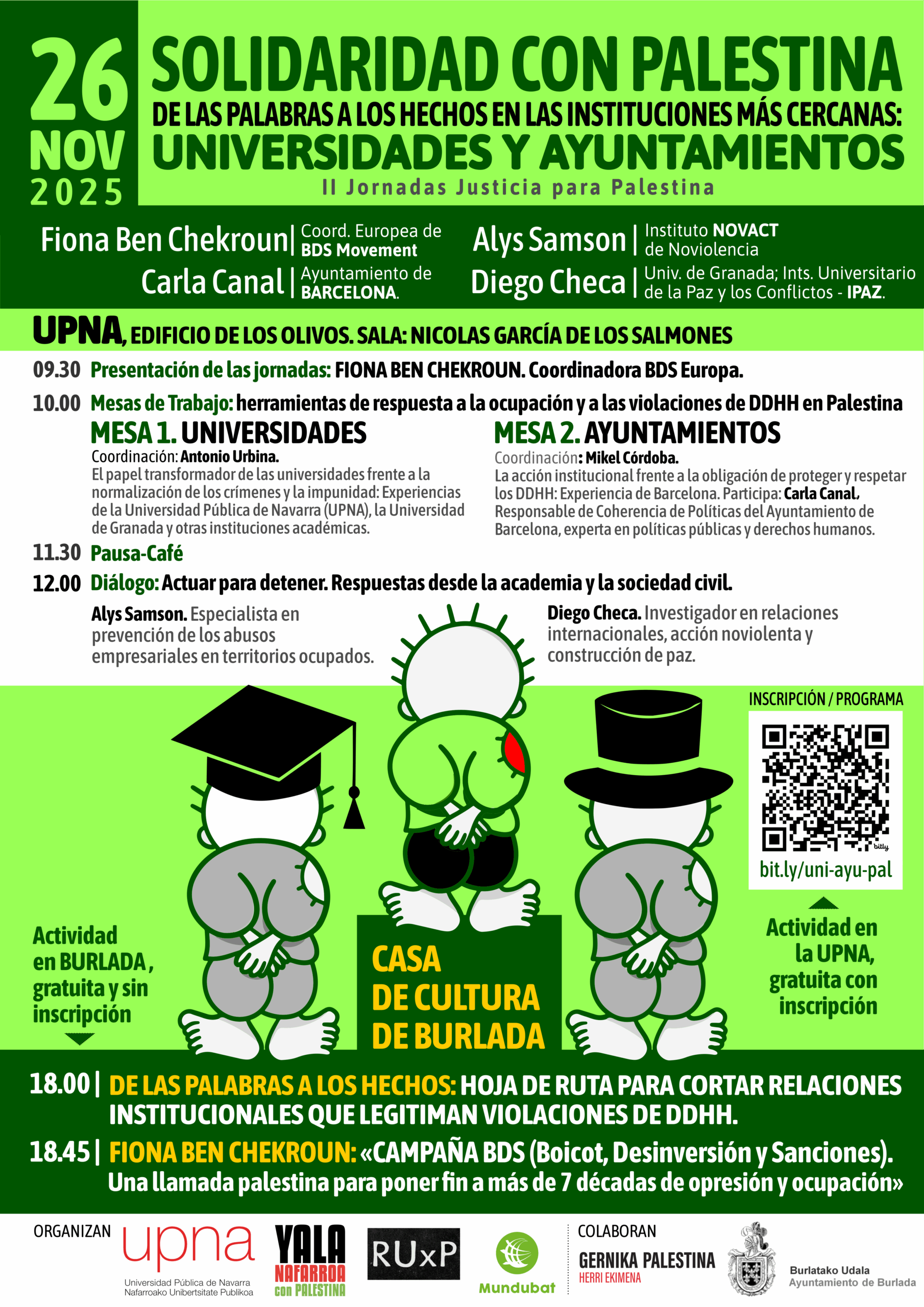 CARTEL 26 N - Ayuntamientos y Universidades con Palestina. Acciones y de Ruptura con Israel